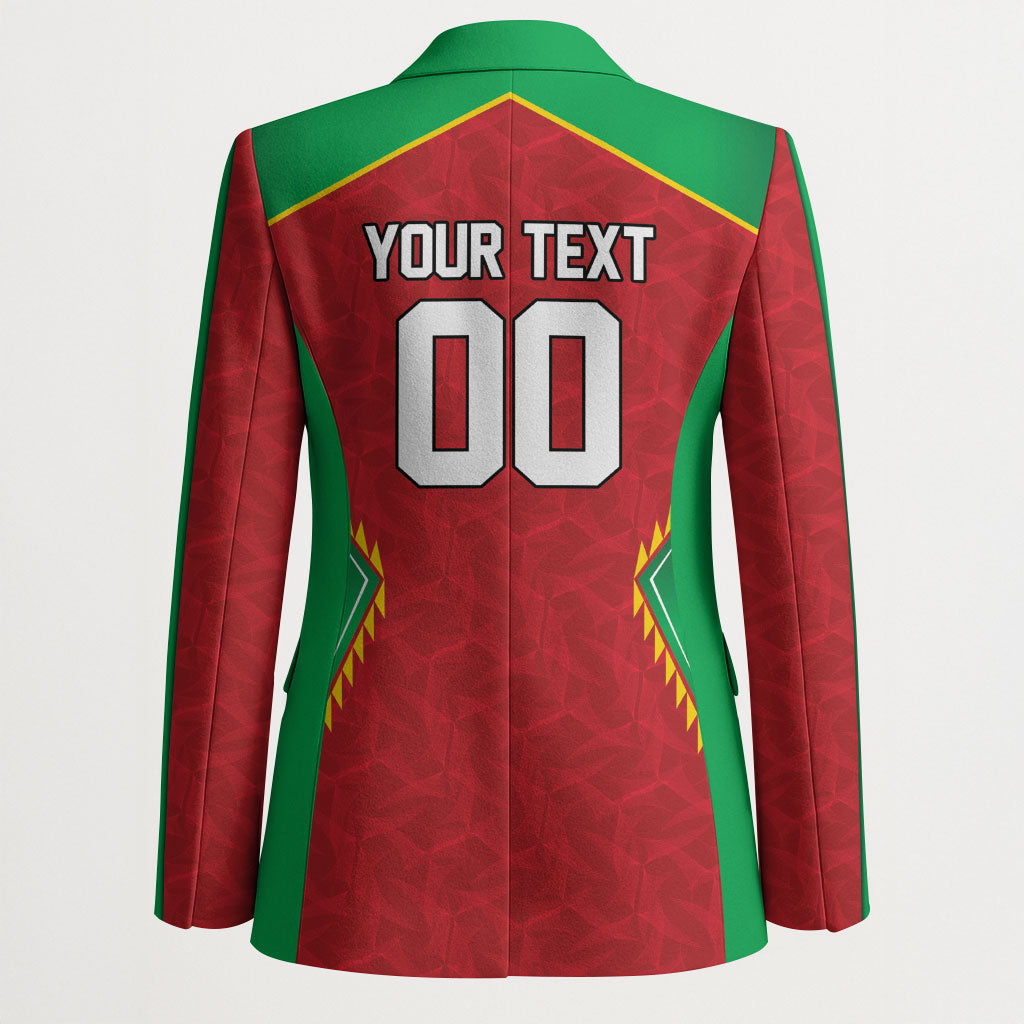 Caribbean Cricket Custom Guyana Blazer Warriors Rise Amazonian Geometry Motif