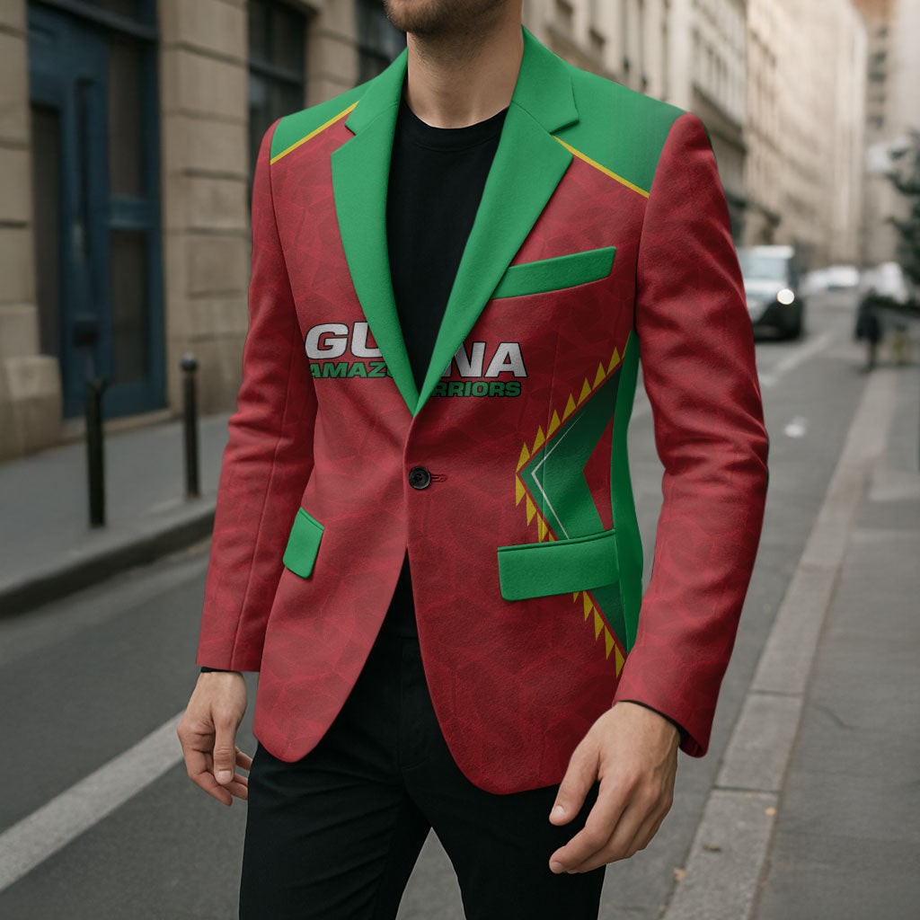 Caribbean Cricket Custom Guyana Blazer Warriors Rise Amazonian Geometry Motif