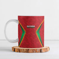 Caribbean Cricket Custom Guyana Ceramic Mug Warriors Rise Amazonian Geometry Motif