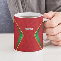Caribbean Cricket Custom Guyana Ceramic Mug Warriors Rise Amazonian Geometry Motif