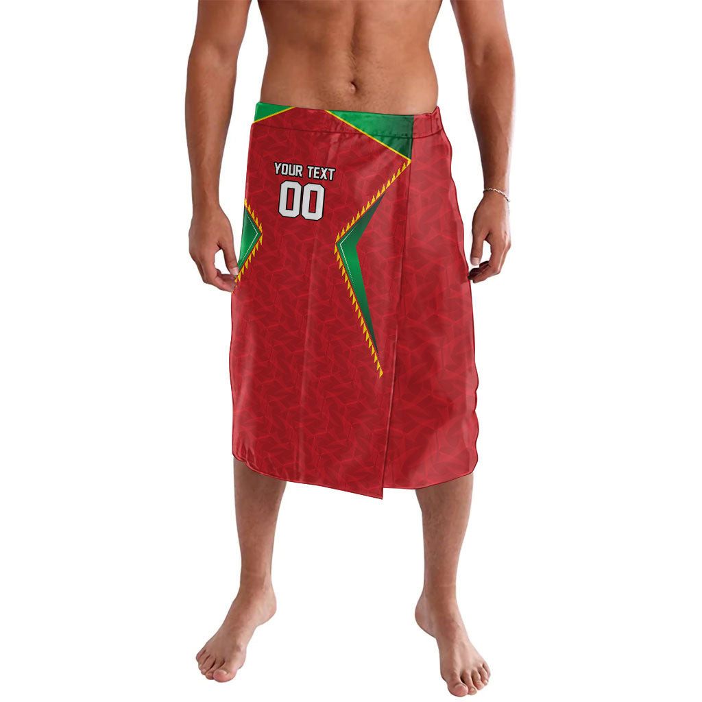 Caribbean Cricket Custom Guyana Lavalava Warriors Rise Amazonian Geometry Motif