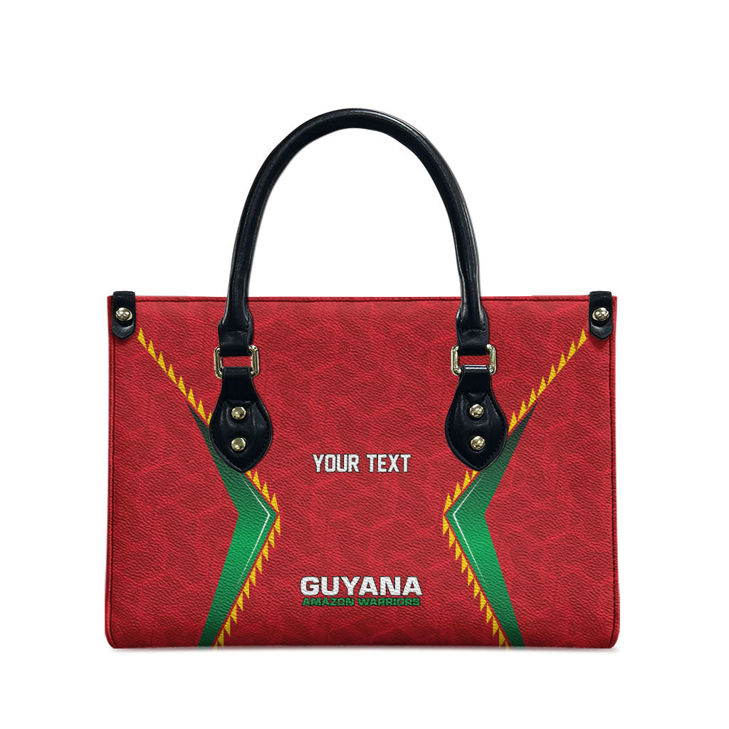 Caribbean Cricket Custom Guyana Leather Bag Warriors Rise Amazonian Geometry Motif