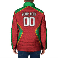 Caribbean Cricket Custom Guyana Padded Jacket Warriors Rise Amazonian Geometry Motif