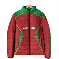 Caribbean Cricket Custom Guyana Padded Jacket Warriors Rise Amazonian Geometry Motif