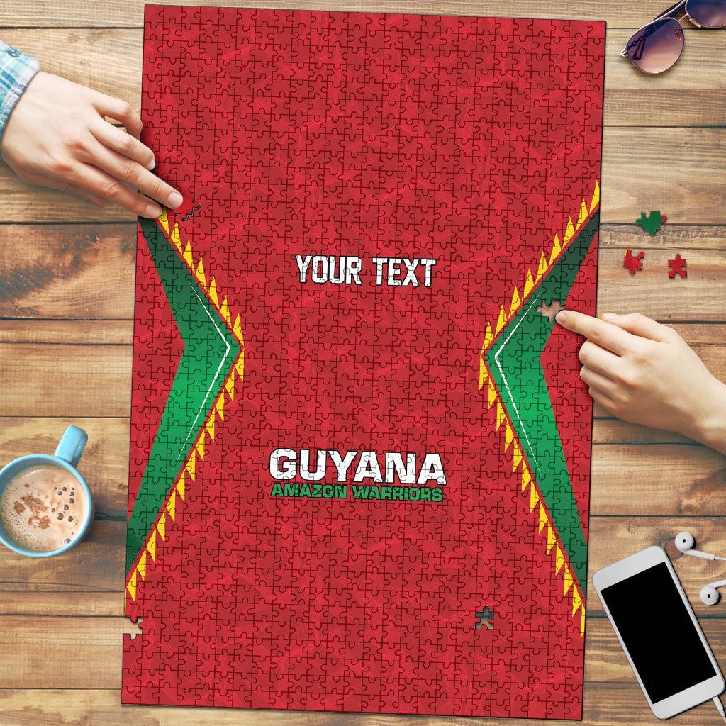 Caribbean Cricket Custom Guyana Puzzle Warriors Rise Amazonian Geometry Motif