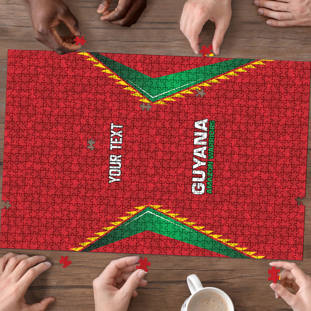 Caribbean Cricket Custom Guyana Puzzle Warriors Rise Amazonian Geometry Motif