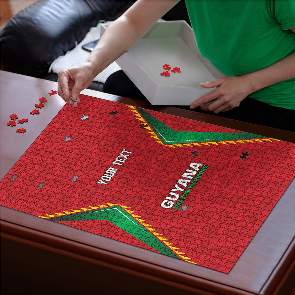 Caribbean Cricket Custom Guyana Puzzle Warriors Rise Amazonian Geometry Motif