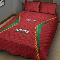 Caribbean Cricket Custom Guyana Quilt Bed Set Warriors Rise Amazonian Geometry Motif