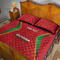 Caribbean Cricket Custom Guyana Quilt Bed Set Warriors Rise Amazonian Geometry Motif