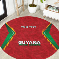 Caribbean Cricket Custom Guyana Round Carpet Warriors Rise Amazonian Geometry Motif