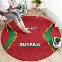 Caribbean Cricket Custom Guyana Round Carpet Warriors Rise Amazonian Geometry Motif