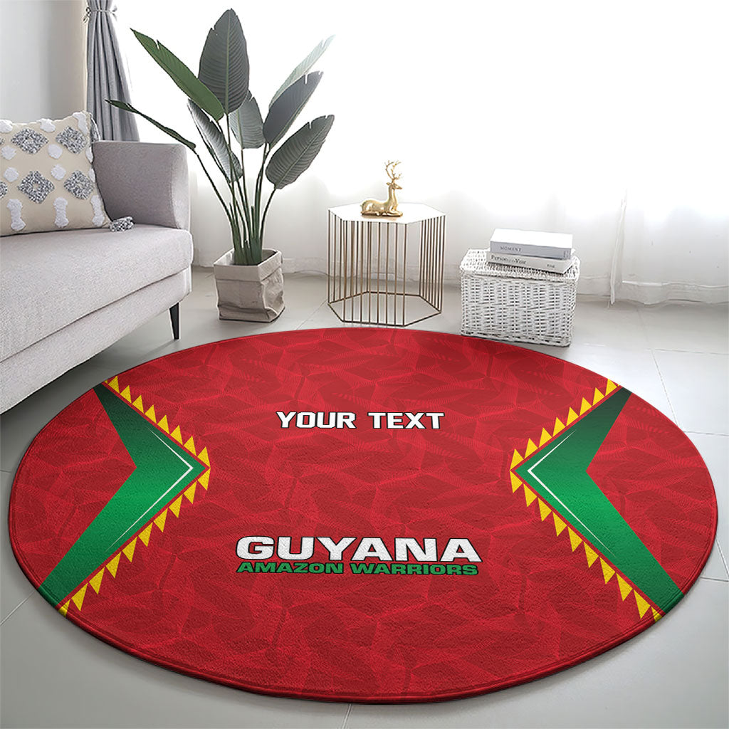Caribbean Cricket Custom Guyana Round Carpet Warriors Rise Amazonian Geometry Motif