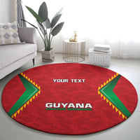 Caribbean Cricket Custom Guyana Round Carpet Warriors Rise Amazonian Geometry Motif