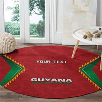 Caribbean Cricket Custom Guyana Round Carpet Warriors Rise Amazonian Geometry Motif