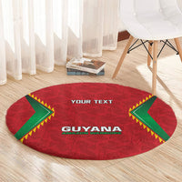 Caribbean Cricket Custom Guyana Round Carpet Warriors Rise Amazonian Geometry Motif