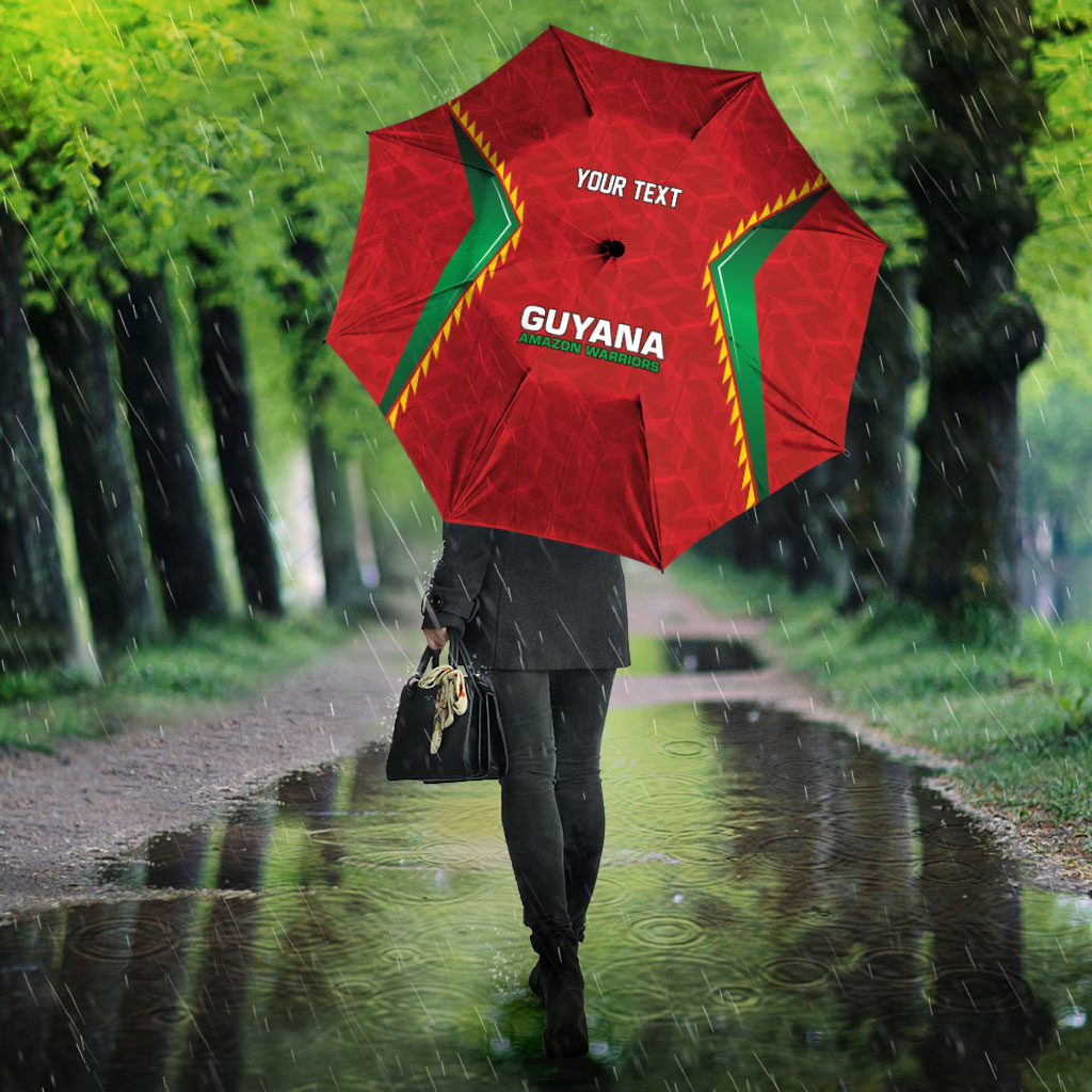 Caribbean Cricket Custom Guyana Umbrella Warriors Rise Amazonian Geometry Motif