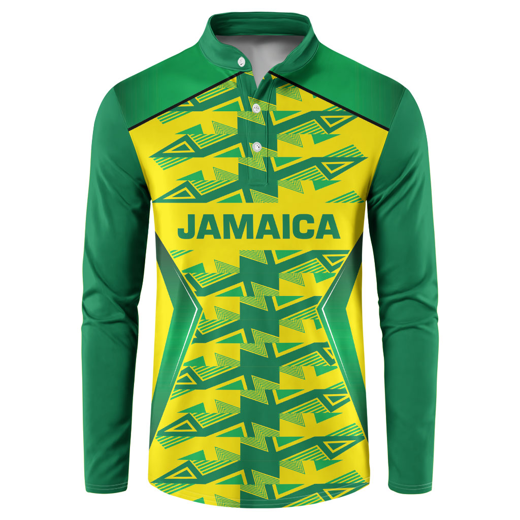 Caribbean Cricket Custom Jamaica Button Sweatshirt Stand Tall Together Akan Inspired Geometric Motif