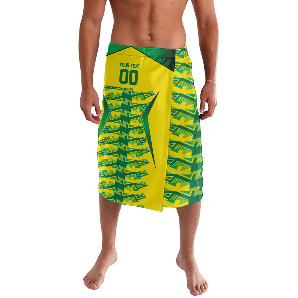 Caribbean Cricket Custom Jamaica Lavalava Stand Tall Together Akan Inspired Geometric Motif