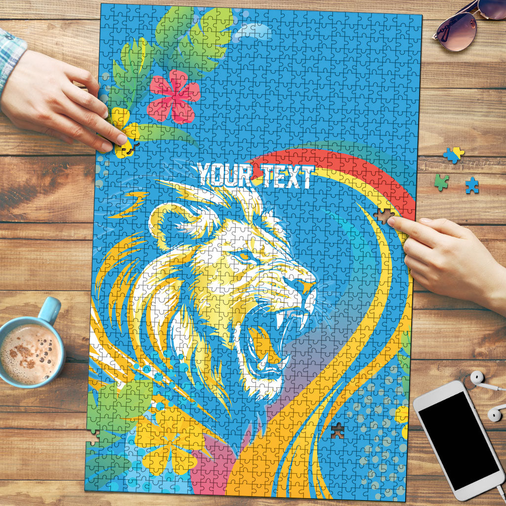 Caribbean Cricket Custom Saint Lucia Puzzle Kite'y Enspiwe'w Hibiscus Flowers Edition