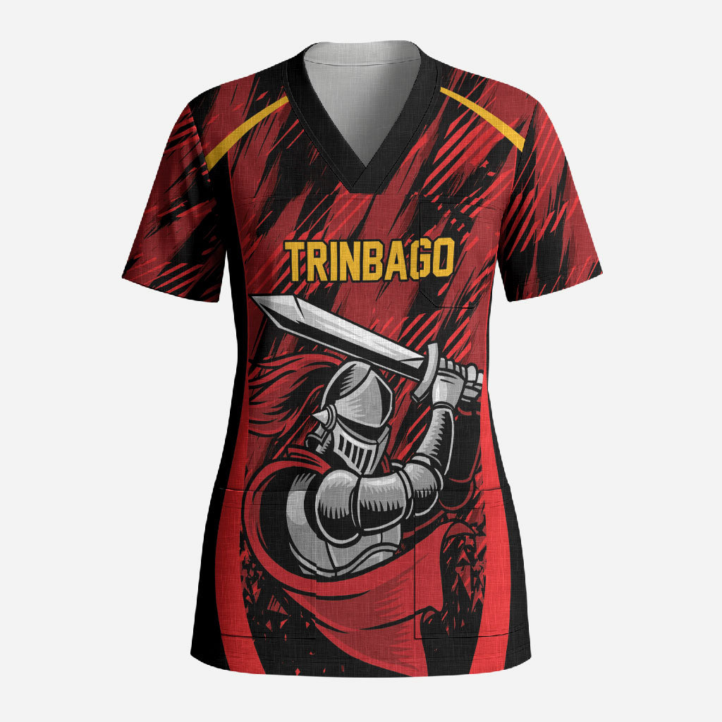 Caribbean Cricket Custom Trinidad and Tobago Scrub Top Trinbago Knight We Are TKR