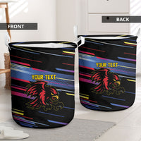 Caribbean Cricket Custom Antigua and Barbuda Laundry Basket Abstract Geometric Pattern