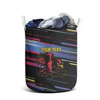 Caribbean Cricket Custom Antigua and Barbuda Laundry Basket Abstract Geometric Pattern