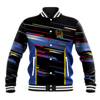 Caribbean Cricket Custom Antigua and Barbuda Baseball Jacket Abstract Geometric Pattern