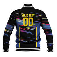 Caribbean Cricket Custom Antigua and Barbuda Baseball Jacket Abstract Geometric Pattern