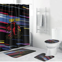 Caribbean Cricket Custom Antigua and Barbuda Bathroom Set Abstract Geometric Pattern