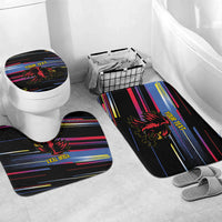 Caribbean Cricket Custom Antigua and Barbuda Bathroom Set Abstract Geometric Pattern