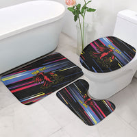 Caribbean Cricket Custom Antigua and Barbuda Bathroom Set Abstract Geometric Pattern