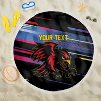Caribbean Cricket Custom Antigua and Barbuda Beach Blanket Abstract Geometric Pattern
