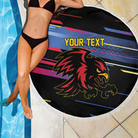 Caribbean Cricket Custom Antigua and Barbuda Beach Blanket Abstract Geometric Pattern
