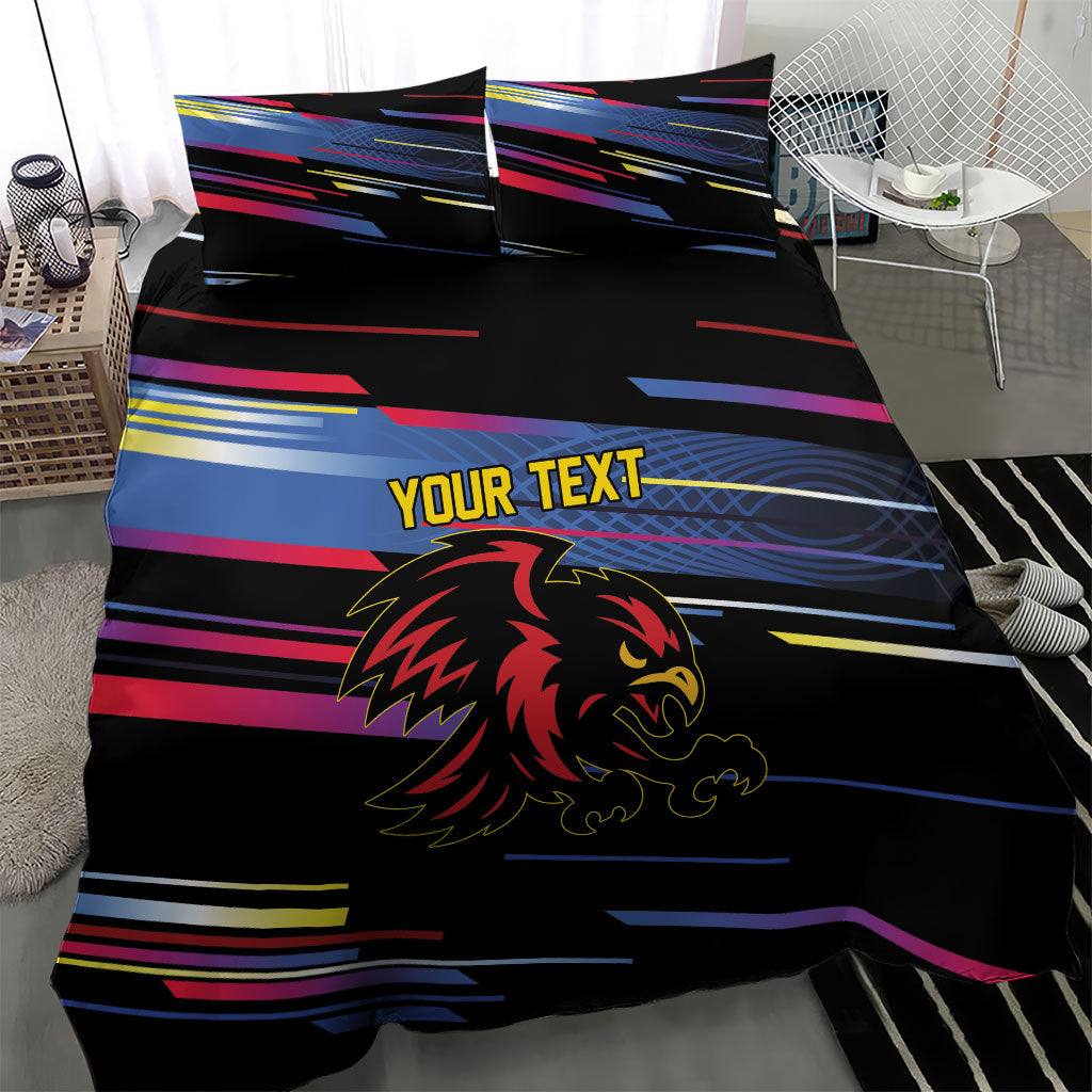 Caribbean Cricket Custom Antigua and Barbuda Bedding Set Abstract Geometric Pattern