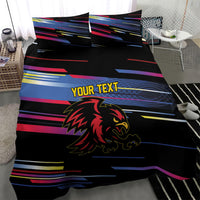 Caribbean Cricket Custom Antigua and Barbuda Bedding Set Abstract Geometric Pattern