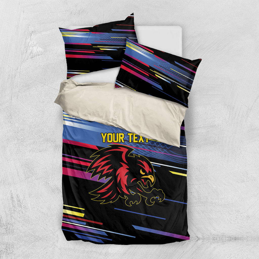 Caribbean Cricket Custom Antigua and Barbuda Bedding Set Abstract Geometric Pattern