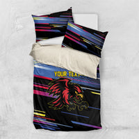 Caribbean Cricket Custom Antigua and Barbuda Bedding Set Abstract Geometric Pattern