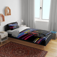 Caribbean Cricket Custom Antigua and Barbuda Bedding Set Abstract Geometric Pattern