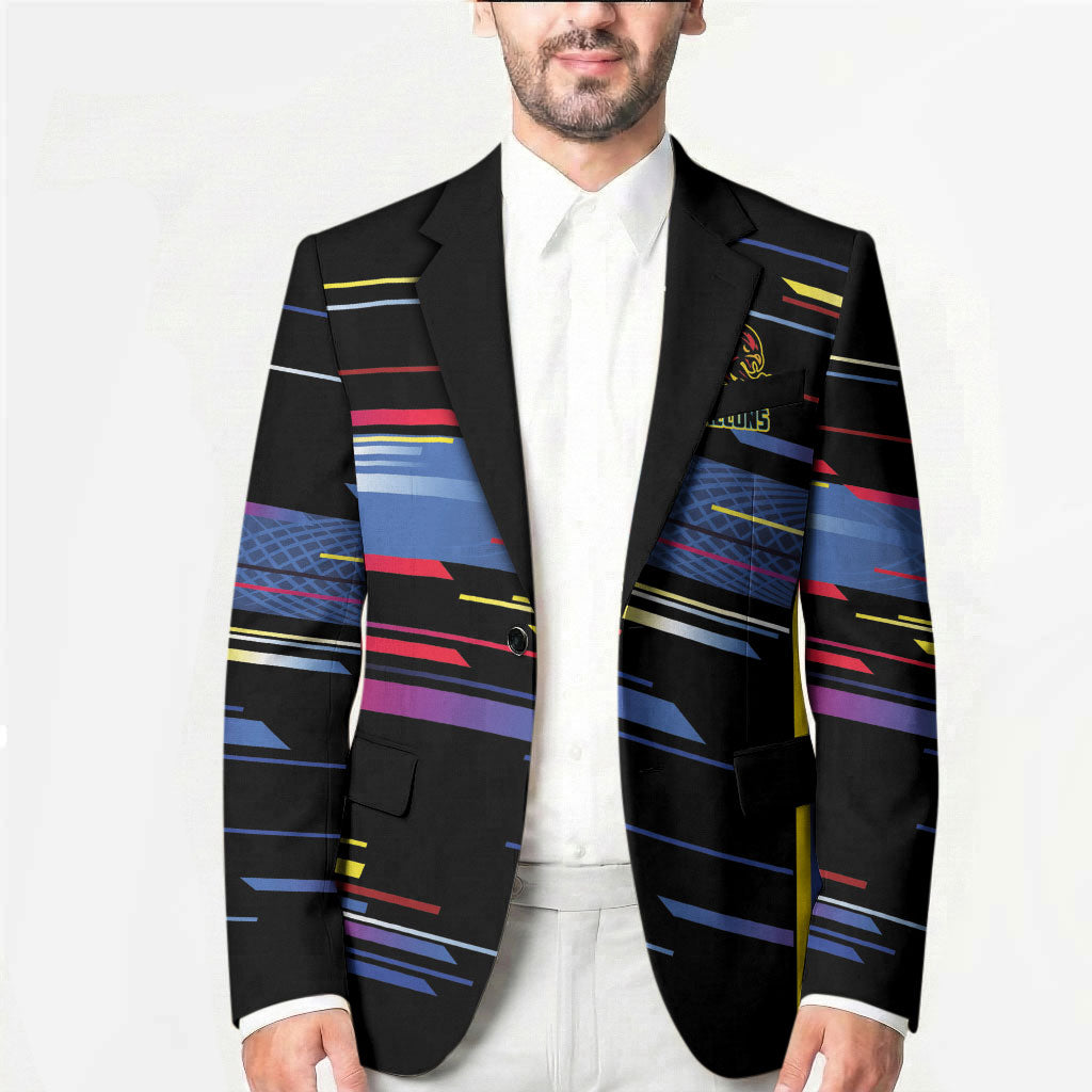 Caribbean Cricket Custom Antigua and Barbuda Blazer Abstract Geometric Pattern