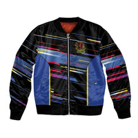 Caribbean Cricket Custom Antigua and Barbuda Bomber Jacket Abstract Geometric Pattern
