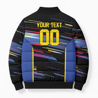 Caribbean Cricket Custom Antigua and Barbuda Bomber Puffer Jacket Abstract Geometric Pattern