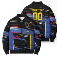 Caribbean Cricket Custom Antigua and Barbuda Bomber Puffer Jacket Abstract Geometric Pattern