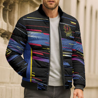 Caribbean Cricket Custom Antigua and Barbuda Bomber Puffer Jacket Abstract Geometric Pattern