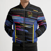 Caribbean Cricket Custom Antigua and Barbuda Bomber Puffer Jacket Abstract Geometric Pattern