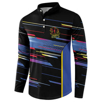 Caribbean Cricket Custom Antigua and Barbuda Button Sweatshirt Abstract Geometric Pattern