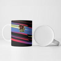 Caribbean Cricket Custom Antigua and Barbuda Ceramic Mug Abstract Geometric Pattern
