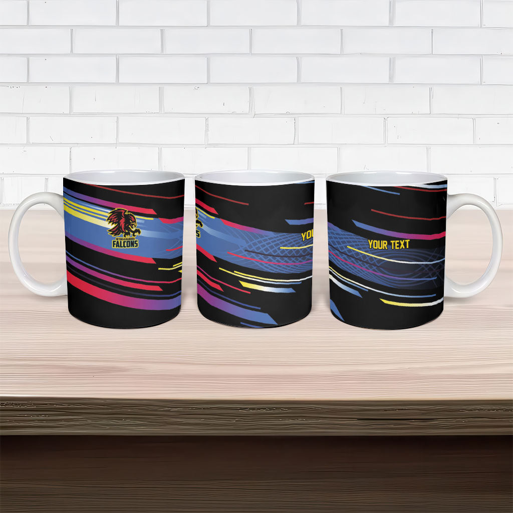 Caribbean Cricket Custom Antigua and Barbuda Ceramic Mug Abstract Geometric Pattern