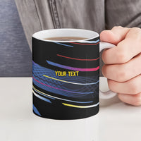 Caribbean Cricket Custom Antigua and Barbuda Ceramic Mug Abstract Geometric Pattern