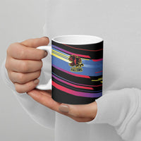Caribbean Cricket Custom Antigua and Barbuda Ceramic Mug Abstract Geometric Pattern