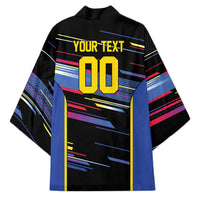 Caribbean Cricket Custom Antigua and Barbuda Kimono Abstract Geometric Pattern